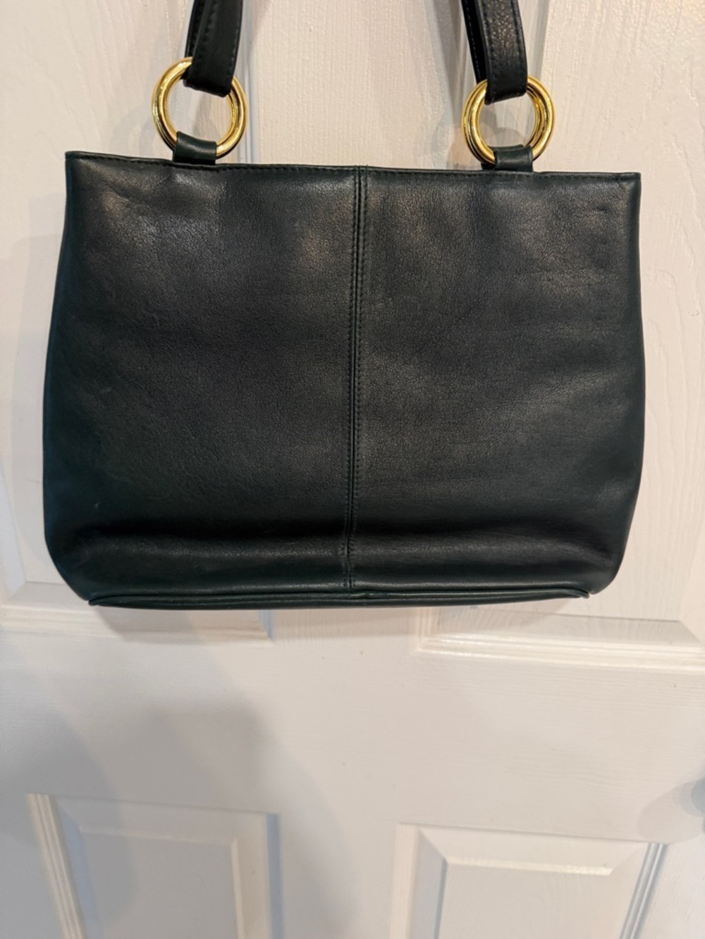 Elegant Green Shoulder Bag with Gold Ring Accents Etienne Aigner Vintage - Picture 6 of 9